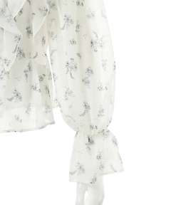 JUSGLITTY(ジャスグリッティー) |プリントフリルショートブラウス