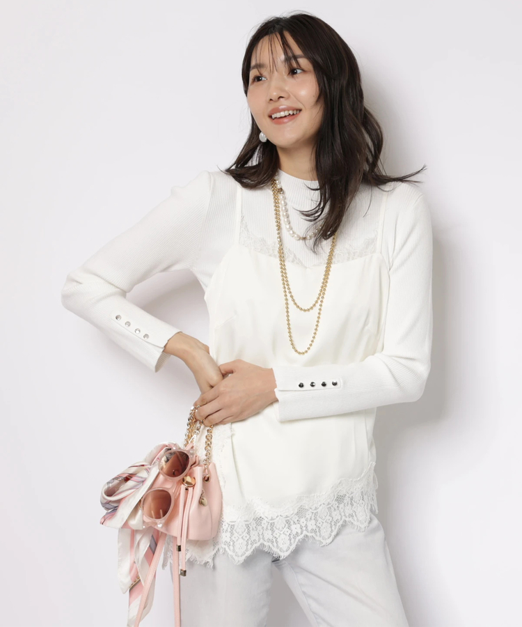 レースヘムサテンキャミ | キャミソール・ベアトップ・タンクトップ