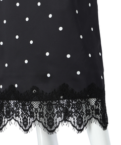 JUSGLITTY(ジャスグリッティー) |レースヘムドットナロースカート