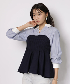 JUSGLITTY(ジャスグリッティー) |シャツレイヤードライクニット