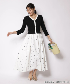 JUSGLITTY(ジャスグリッティー) |ドットスカートドッキングワンピース