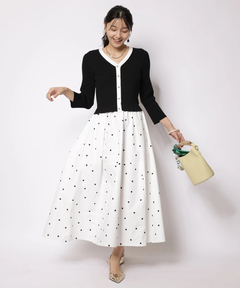 JUSGLITTY(ジャスグリッティー) |ドットスカートドッキングワンピース