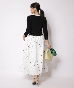 JUSGLITTY(ジャスグリッティー) |ドットスカートドッキングワンピース