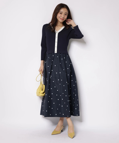 JUSGLITTY(ジャスグリッティー) |ドットスカートドッキングワンピース