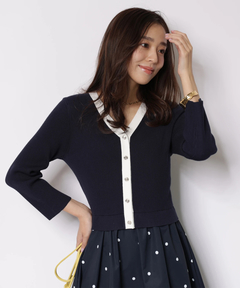 JUSGLITTY(ジャスグリッティー) |ドットスカートドッキングワンピース