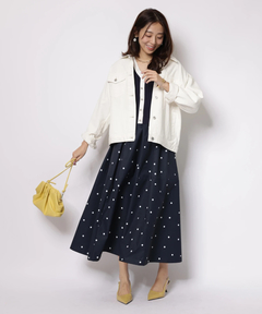 JUSGLITTY(ジャスグリッティー) |ドットスカートドッキングワンピース