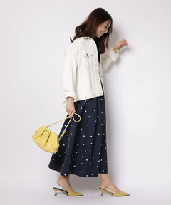 JUSGLITTY(ジャスグリッティー) |ドットスカートドッキングワンピース
