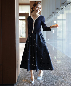 JUSGLITTY(ジャスグリッティー) |ドットスカートドッキングワンピース