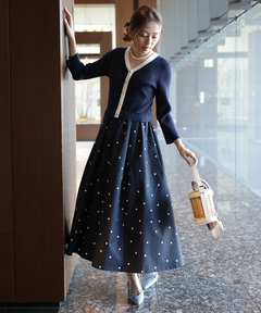 JUSGLITTY(ジャスグリッティー) |ドットスカートドッキングワンピース