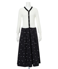 JUSGLITTY(ジャスグリッティー) |ドットスカートドッキングワンピース