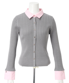 JUSGLITTY(ジャスグリッティー) |[WEB LIMITED]配色シャツカラー長袖ニット