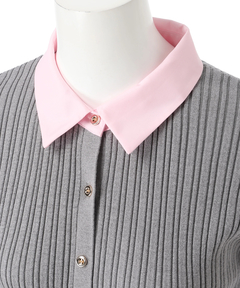 JUSGLITTY(ジャスグリッティー) |[WEB LIMITED]配色シャツカラー長袖ニット