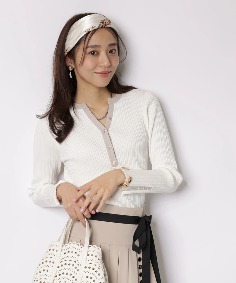 スカーフ付スキッパーニット | ニット | JUSGLITTY（ジャス