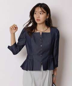 JUSGLITTY(ジャスグリッティー) |スクエアネックペプラムブラウス