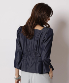 JUSGLITTY(ジャスグリッティー) |スクエアネックペプラムブラウス