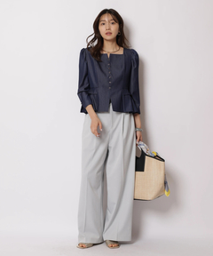 JUSGLITTY(ジャスグリッティー) |スクエアネックペプラムブラウス