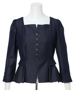 JUSGLITTY(ジャスグリッティー) |スクエアネックペプラムブラウス