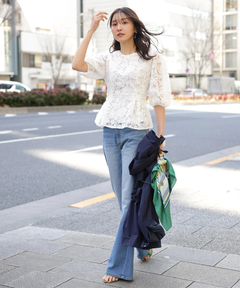 JUSGLITTY(ジャスグリッティー) |チュールレースブラウス