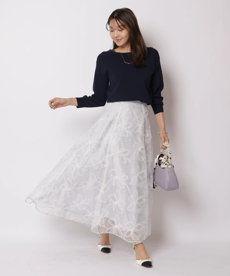 新品タグ付　JUSGLITTY　ブラウス、スカートセット JUSGLITTY - 【今期】ジャスグリッティー ドット ボウタイブラウス