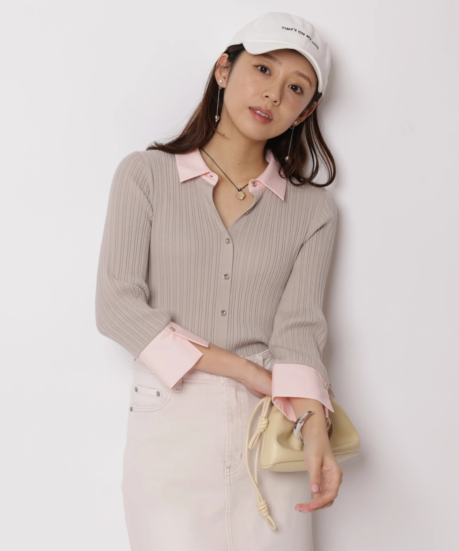 JUSGLITTY☆ロゴスウェット☆美品/アルページュストーリー 7分袖シャツカラーニット | ニット | JUSGLITTY（ジャスグリッティー