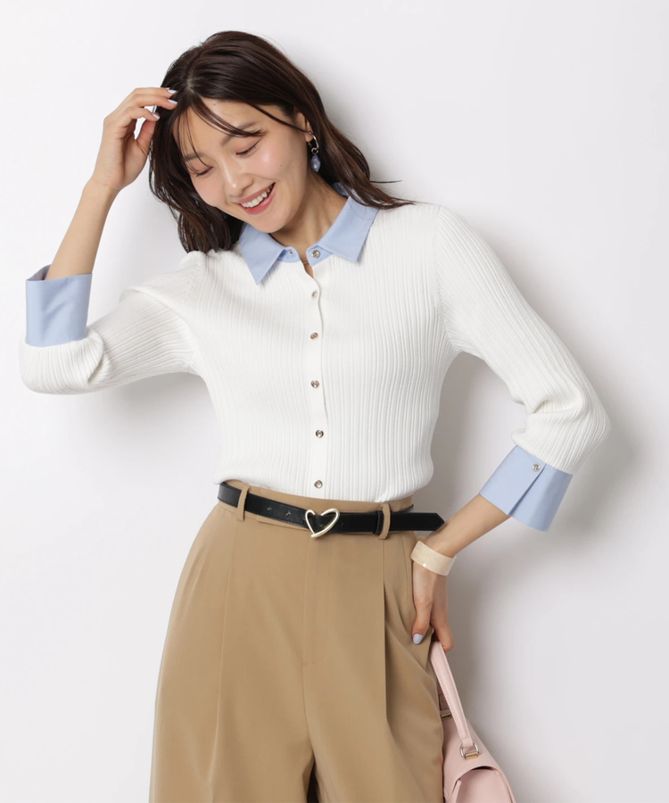 7分袖シャツカラーニット | ニット | JUSGLITTY（ジャスグリッティー