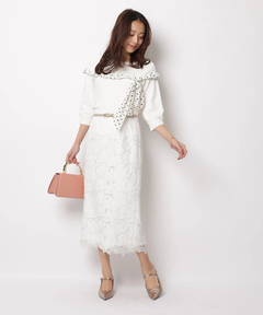 JUSGLITTY(ジャスグリッティー) |リボントリムオフショルニット