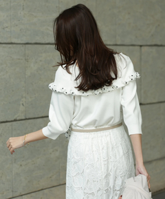 JUSGLITTY(ジャスグリッティー) |リボントリムオフショルニット