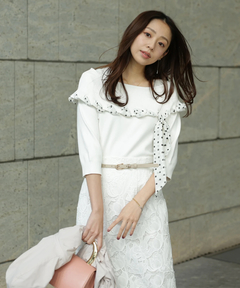 JUSGLITTY(ジャスグリッティー) |リボントリムオフショルニット