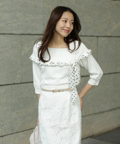 JUSGLITTY(ジャスグリッティー) |リボントリムオフショルニット