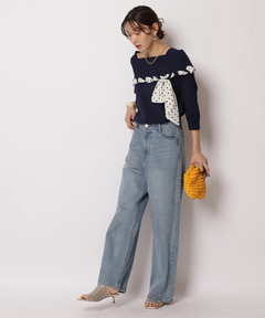 JUSGLITTY(ジャスグリッティー) |リボントリムオフショルニット