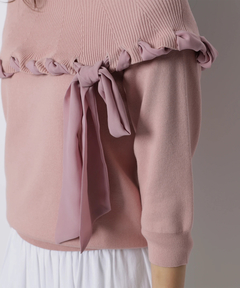 JUSGLITTY(ジャスグリッティー) |リボントリムオフショルニット