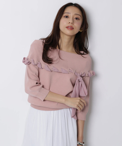 JUSGLITTY(ジャスグリッティー) |リボントリムオフショルニット