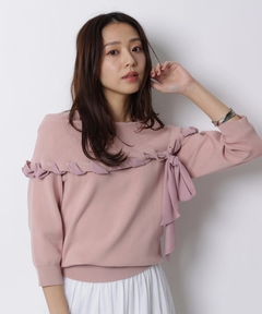 JUSGLITTY(ジャスグリッティー) |リボントリムオフショルニット