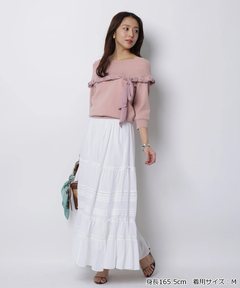 JUSGLITTY(ジャスグリッティー) |リボントリムオフショルニット