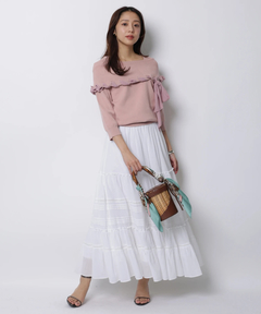 JUSGLITTY(ジャスグリッティー) |リボントリムオフショルニット