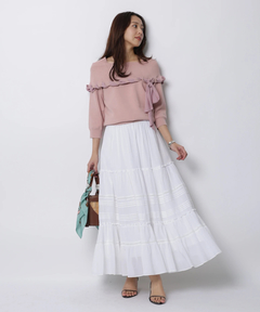 JUSGLITTY(ジャスグリッティー) |リボントリムオフショルニット