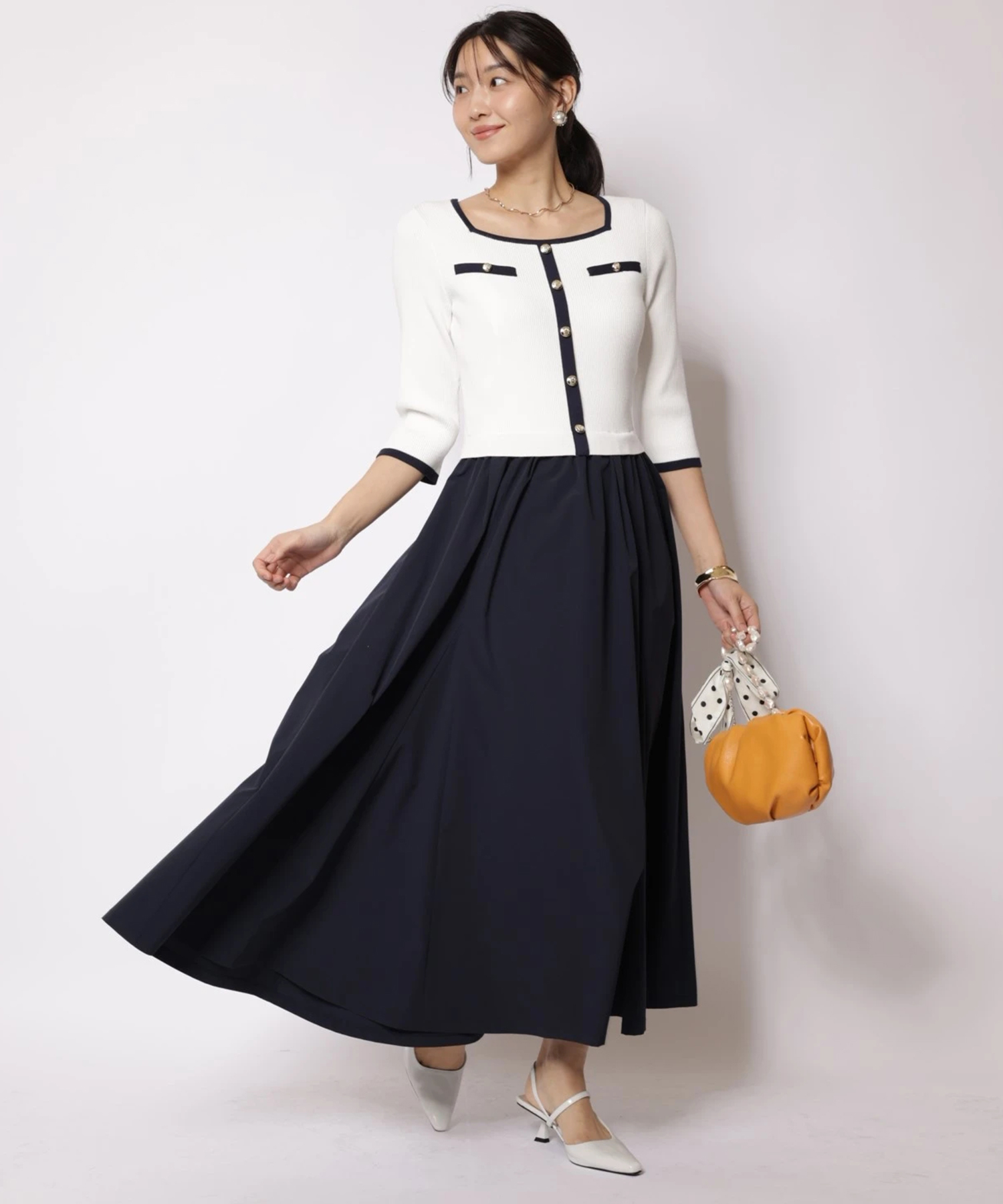 有楽町マルイ限定》配色スクエアドッキングワンピース | ワンピース