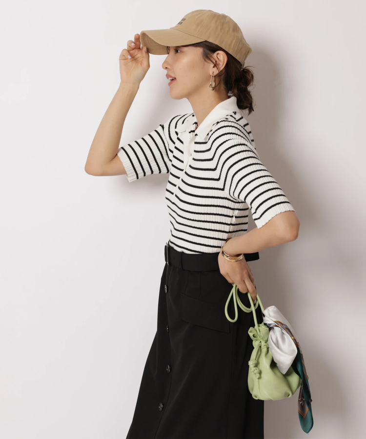 Arpege story限定】スキッパータイトドッキングワンピース