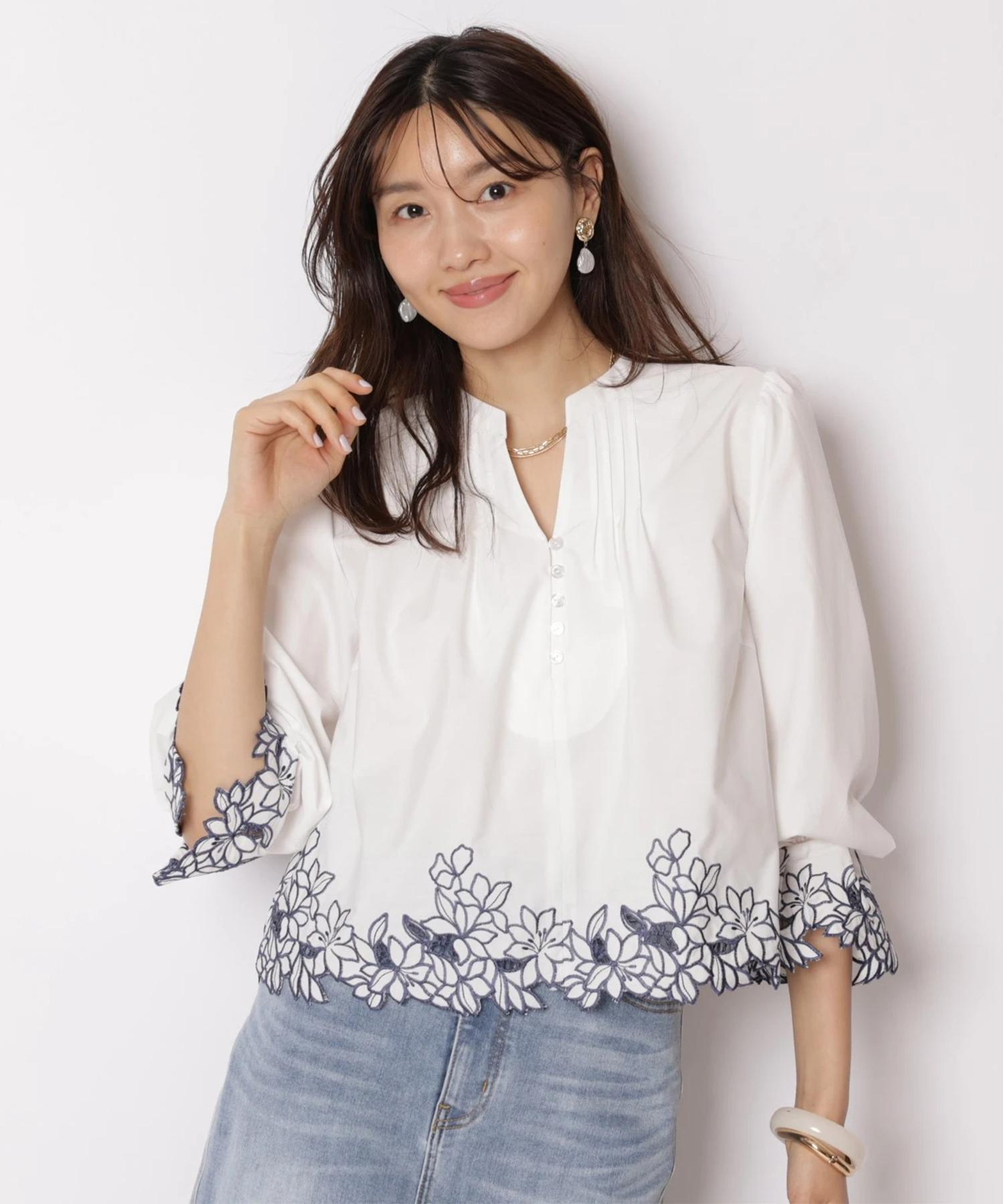 店舗限定》カットワーククロップドブラウス | シャツ・ブラウス