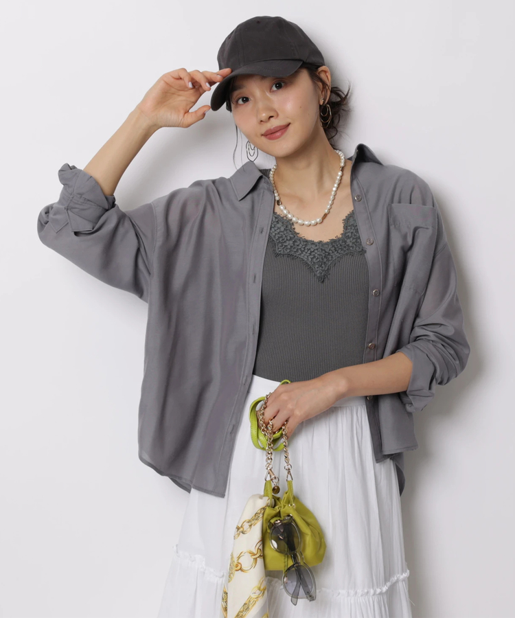 シアーシャツ×レースニットSET | アンサンブル | JUSGLITTY（ジャス
