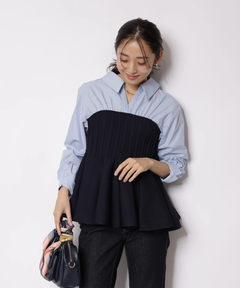 JUSGLITTY(ジャスグリッティー) |シャツレイヤードライクニット