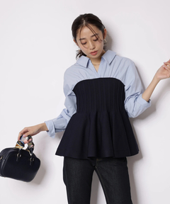 JUSGLITTY(ジャスグリッティー) |シャツレイヤードライクニット