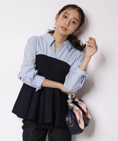 JUSGLITTY(ジャスグリッティー) |シャツレイヤードライクニット