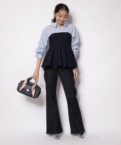 JUSGLITTY(ジャスグリッティー) |シャツレイヤードライクニット