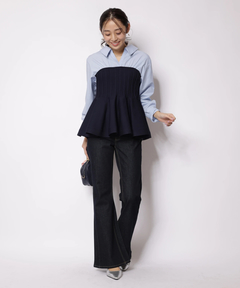 JUSGLITTY(ジャスグリッティー) |シャツレイヤードライクニット