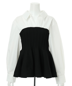 JUSGLITTY(ジャスグリッティー) |シャツレイヤードライクニット