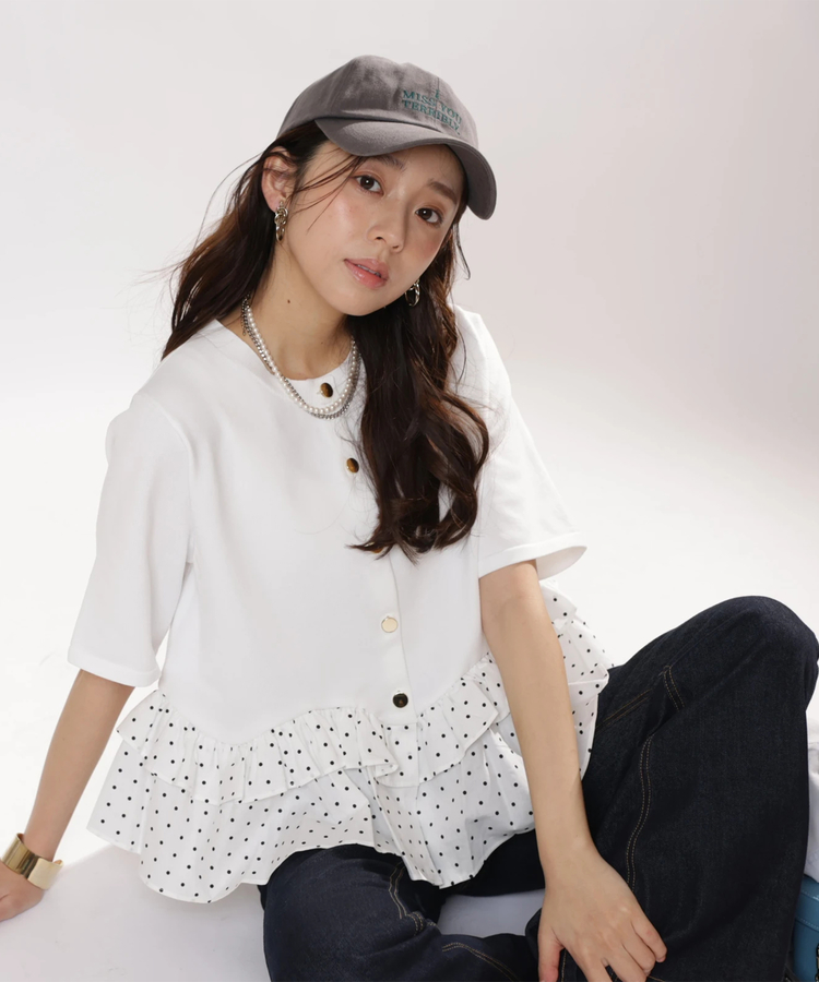 JUSGLITTY(ジャスグリッティー) |ペプラムカーデ