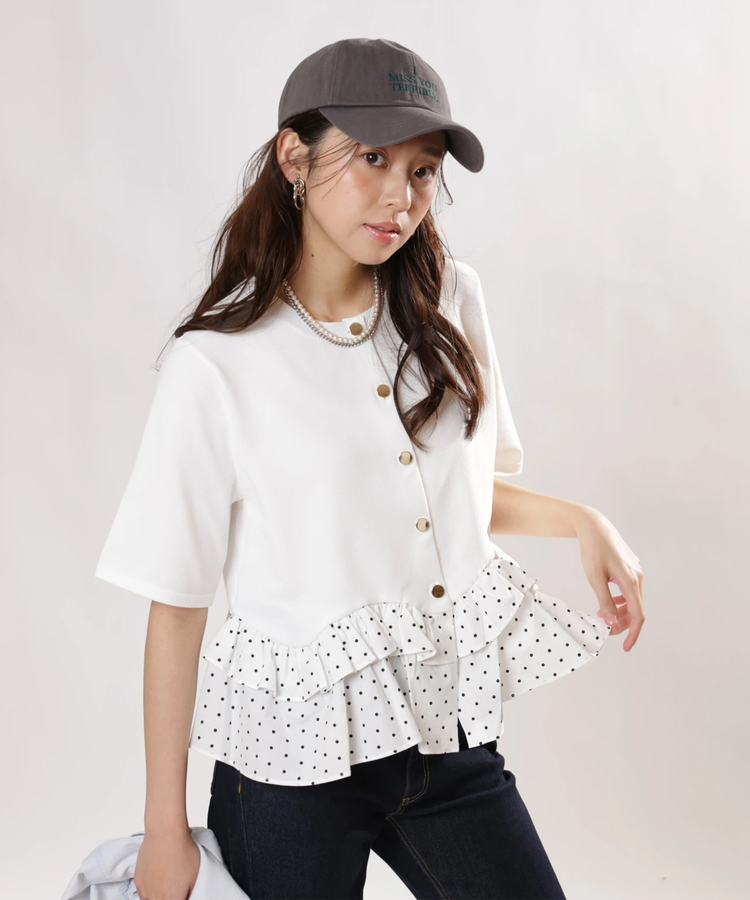 ペプラムカーデ | カーデ | JUSGLITTY（ジャスグリッティー） │【公式