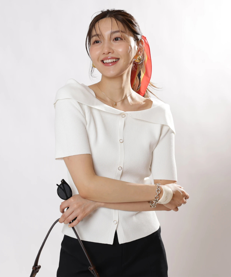 ジャスグリッティー 25AW ファーリーオフショルニット セーター 2 JUSGLITTY - ジャスグリッティー 25AW ファーリーオフショルニット