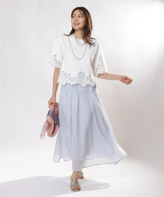 JUSGLITTY(ジャスグリッティー) |レースヘムTシャツニット